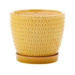 6" Yellow Planter/Saucer