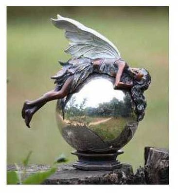 Bronze Fairy On Gazing Ball