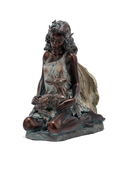 Bronze Fairy Holding Doe