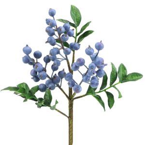 14" Blue Berry/Leaf Spray