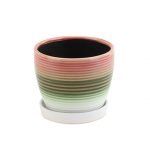 Sml. Tri Color Pot w Saucer