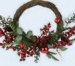 Red Ball/Berry Half Wreath