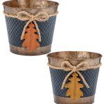 6.5"  2 Asst  Oak Leaf Pot Cove