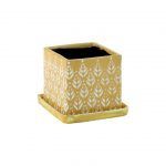 Large Yellow Sq Planter