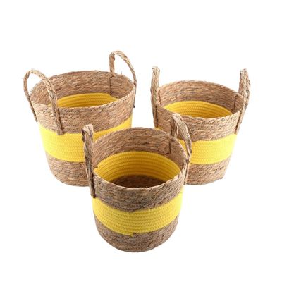 Natural/Yellow Baskets - Set of 3
