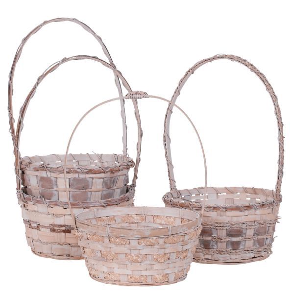 4 Asst Fern/Grass 8" Basket