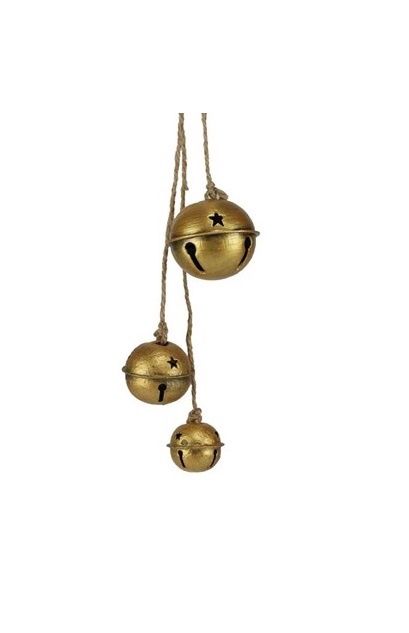 18"L Jingle Bell Cluster Ornament - Gold