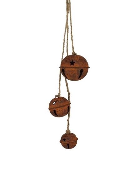 18"L Jingle Bell Cluster Ornament - Rust