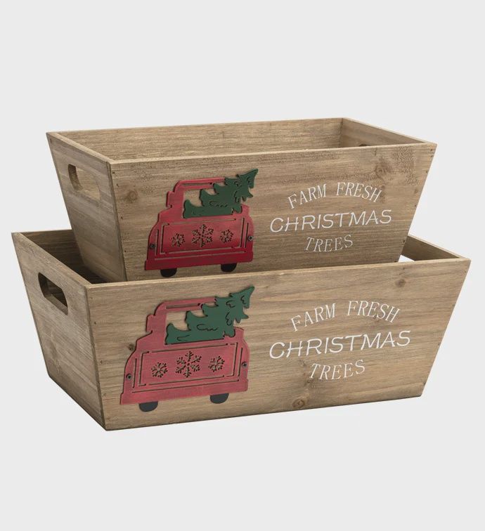 S/2 Truck Xmas Boxes