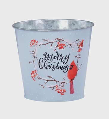 5" Merry Christmas Cardinal Pot Cover