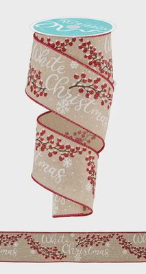 White Christmas - Red  2.5"x100ft