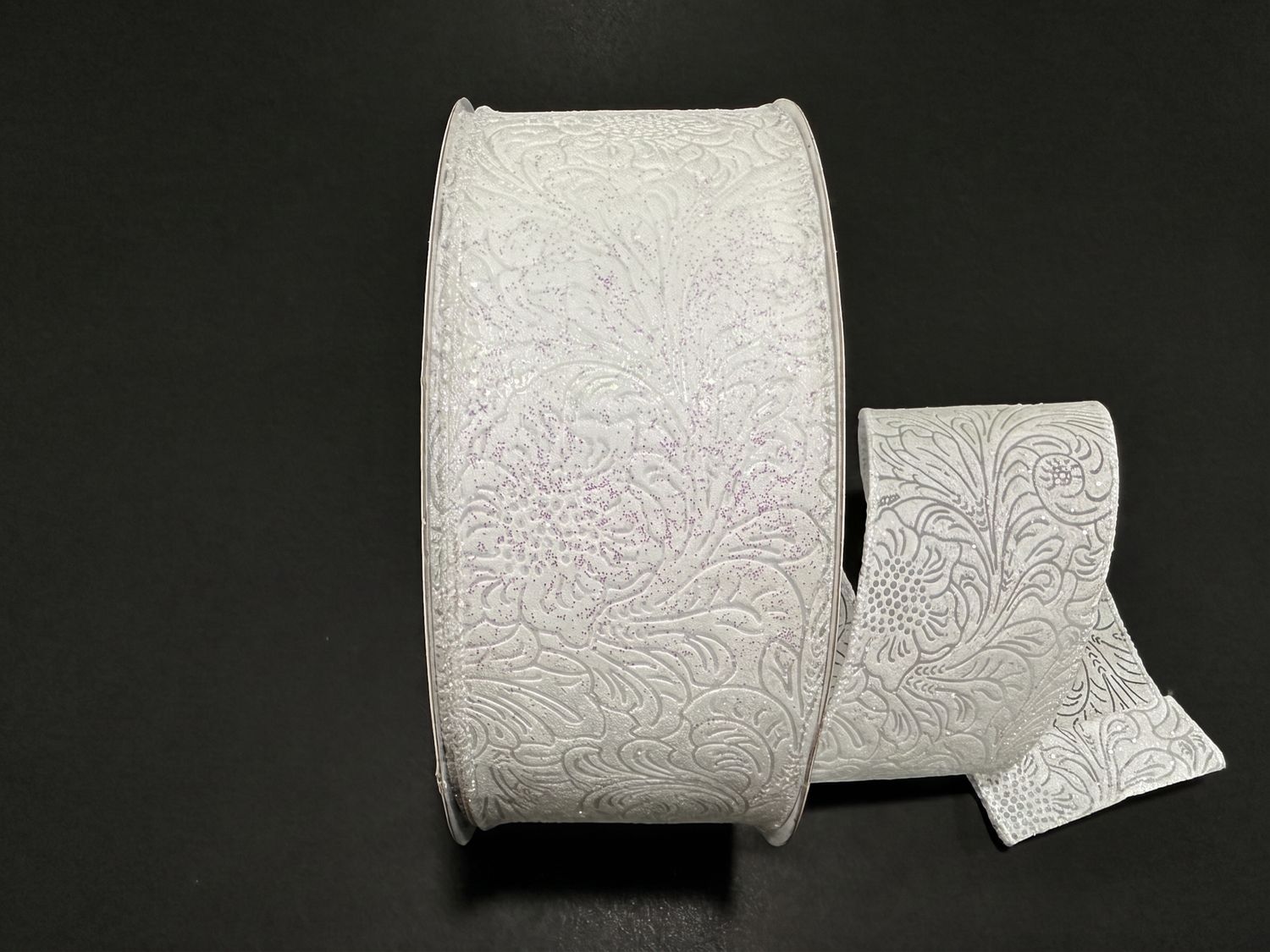 White Iridescent Embossed 2.5"x50yd