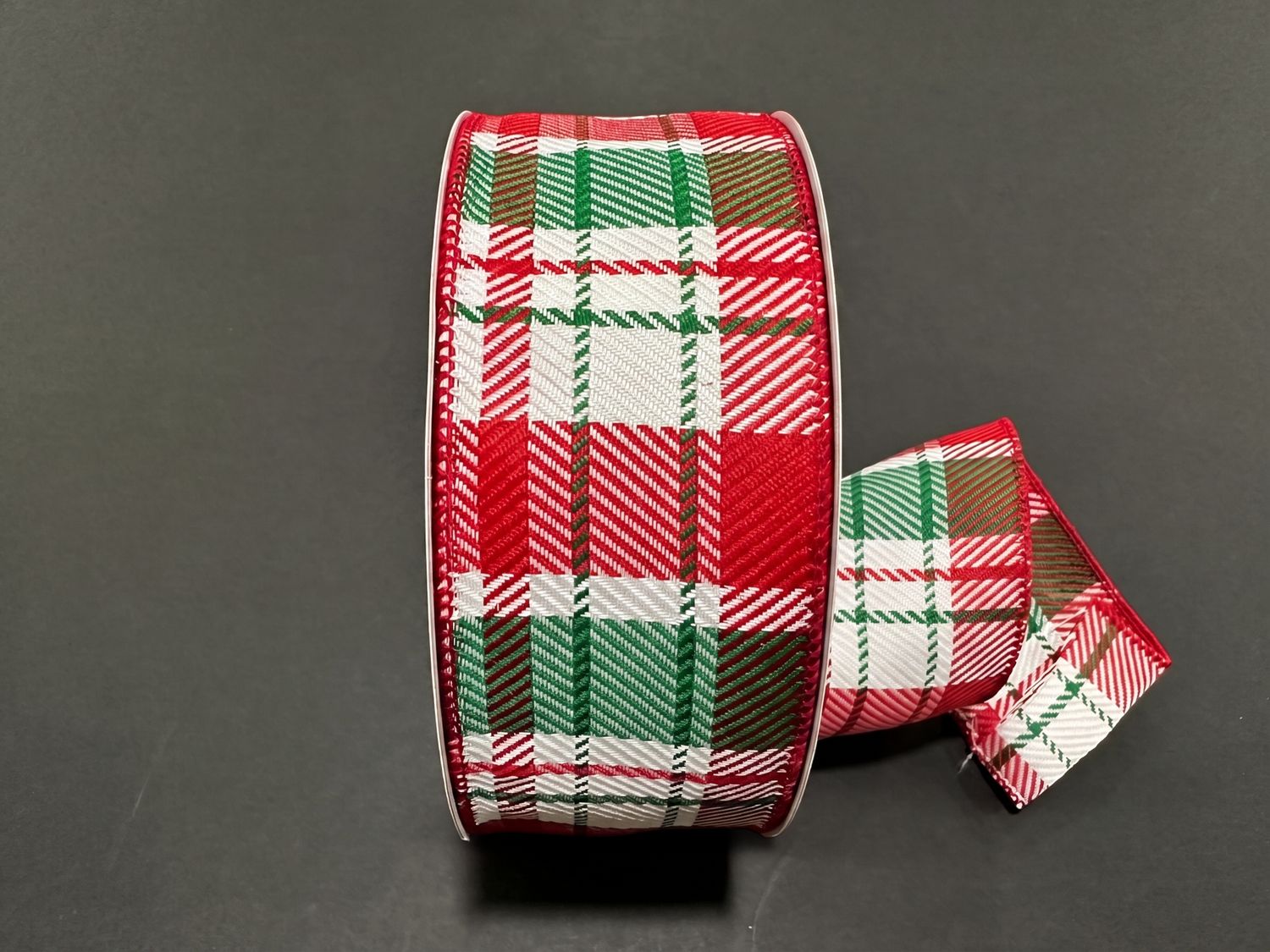 Red/Emerald/White Plaid 2.5"x50yd