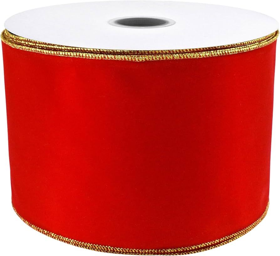 Value Velvet #300x50yd - Red/Gold Wired