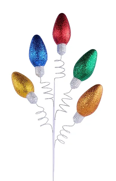 36"L Hex Glitter Light Bulb Spray x 5