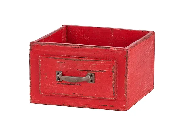 7.5"Sq x 4.75"H Wood Drawer W/Handle