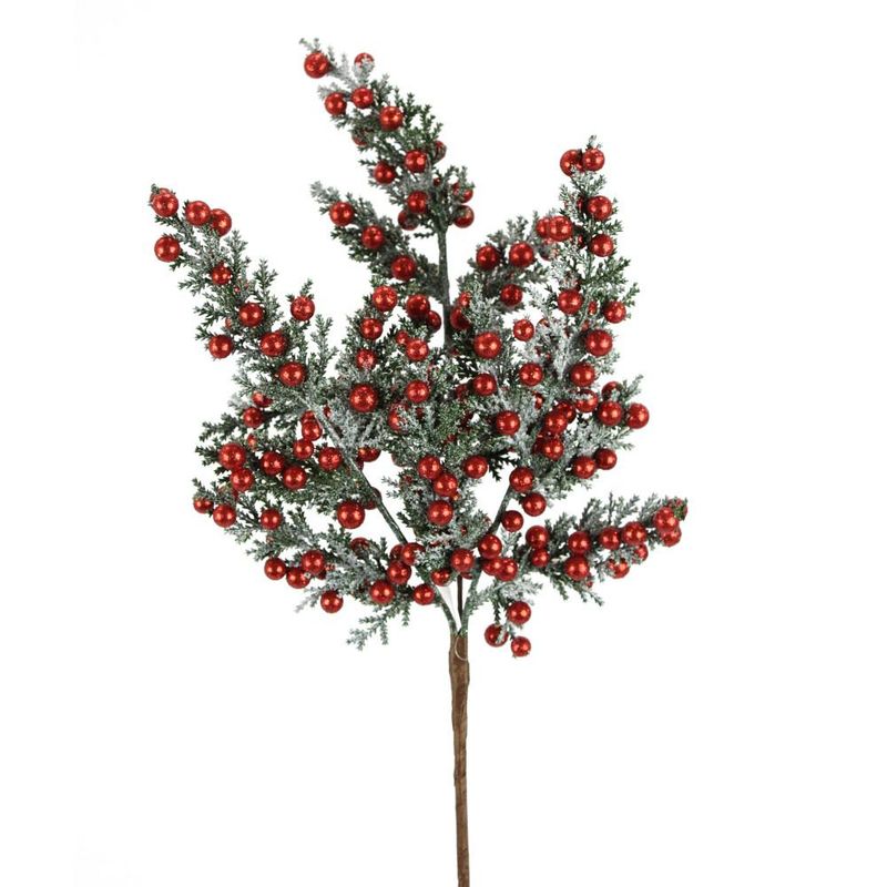 Red/Green Glitter Berry Cedar Pick