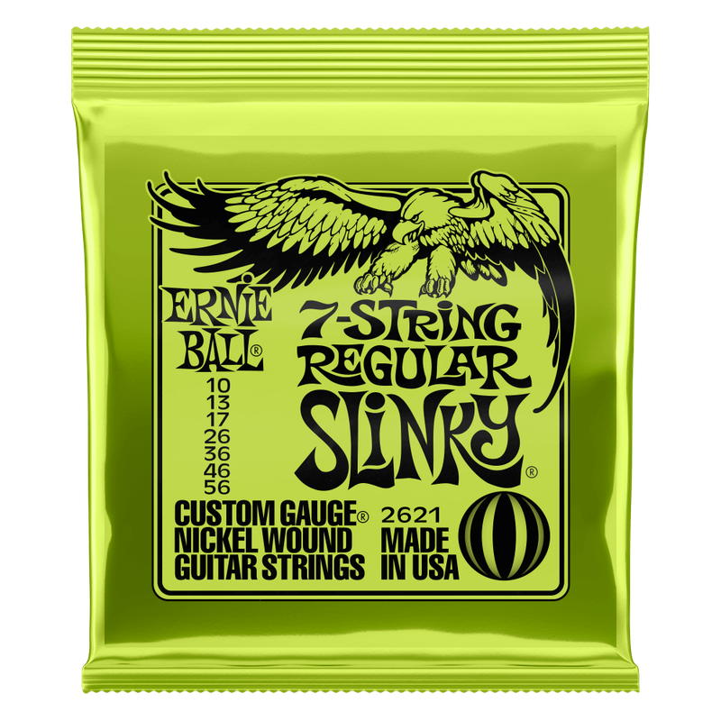 Ernie Ball 2621 Regular Slinky 7-string Nickel Wound Electric Guitar Strings - .010-.056