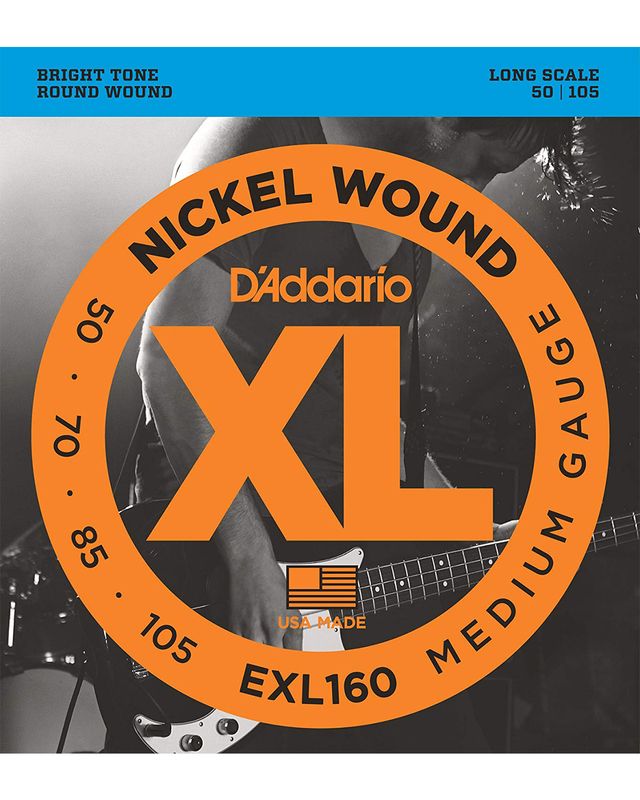 D&#39;Addario EXL160 Medium Nickel Wound Long Scale Bass Strings - .050-.105