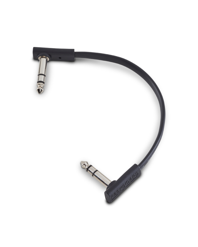 RockBoard Flat TRS Patch Cable, Black - 15 cm