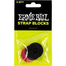 Ernie Ball Strap Blocks 4pk Red and Black