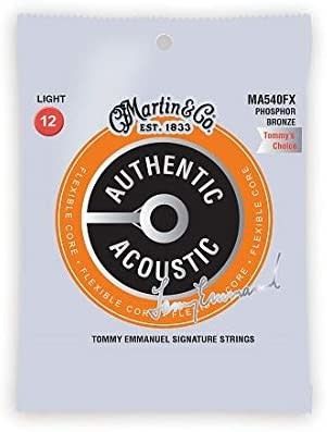 Martin Flexible Core Phosphor Bronze Authentic Acoustic Guitar Strings MA540FX Light Tommy Emmanuel .012-.054
