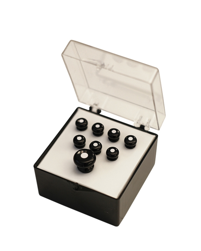 Martin Bridge and End Pin Set Black with White Inlay (18APP21)