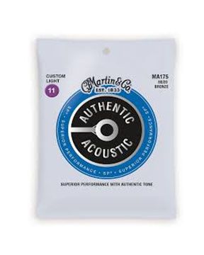 Martin MA175  80/20 Bronze Custom-Light Authentic Acoustic Guitar Strings