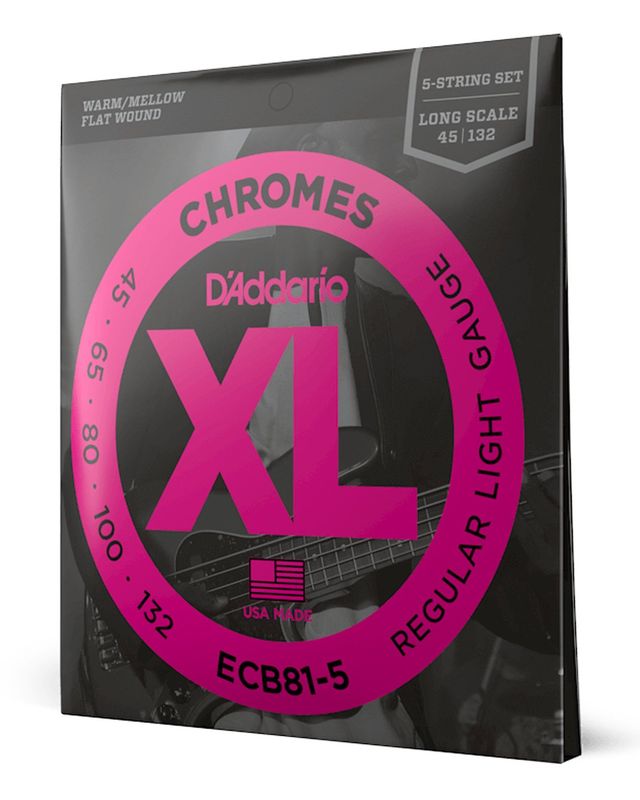 D&#39;Addario ECB81-5 Chromes Bass 45-132