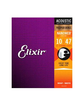 Elixir 16152 Nanoweb Coated Phosphor Bronze Acoustic 12 string Light .10-.47