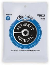 Martin MA550PK3 Authentic Acoustic Phosphor Bronze, Medium 3pk, .013