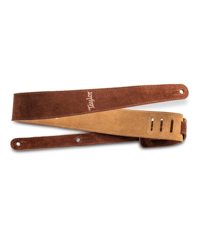 Taylor Strap Embroidered Suede Chocolate 2.5 in.