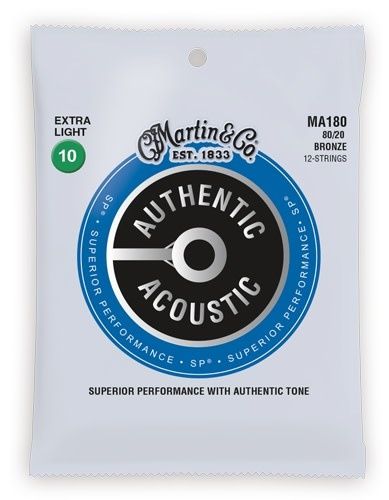 Martin MA180 Authentic Acoustic; Bronze, Extra Light 12 String, .010