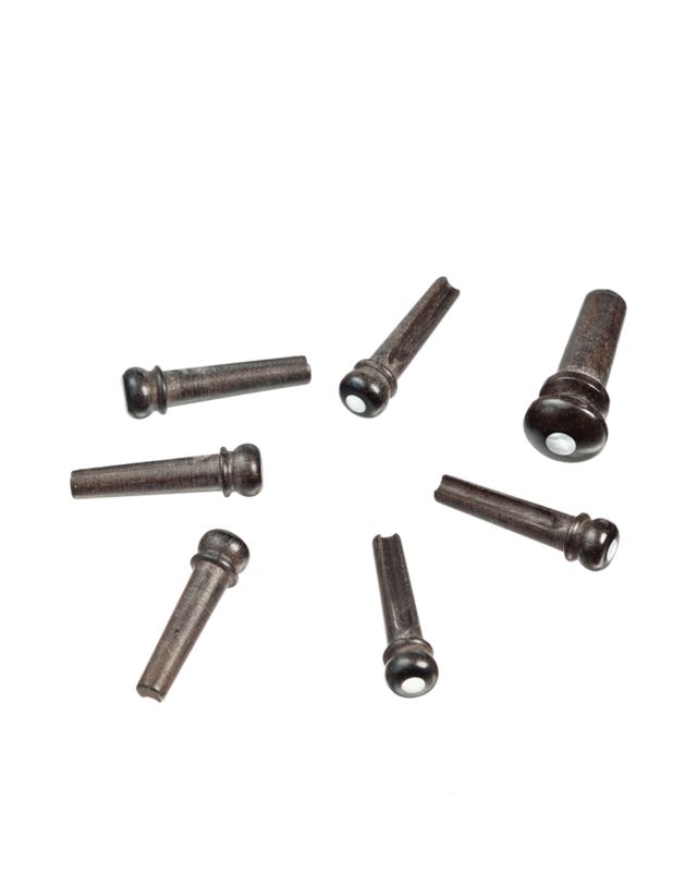 D&#39;Addario WOOD BRIDGE PINS Ebony/Pearl