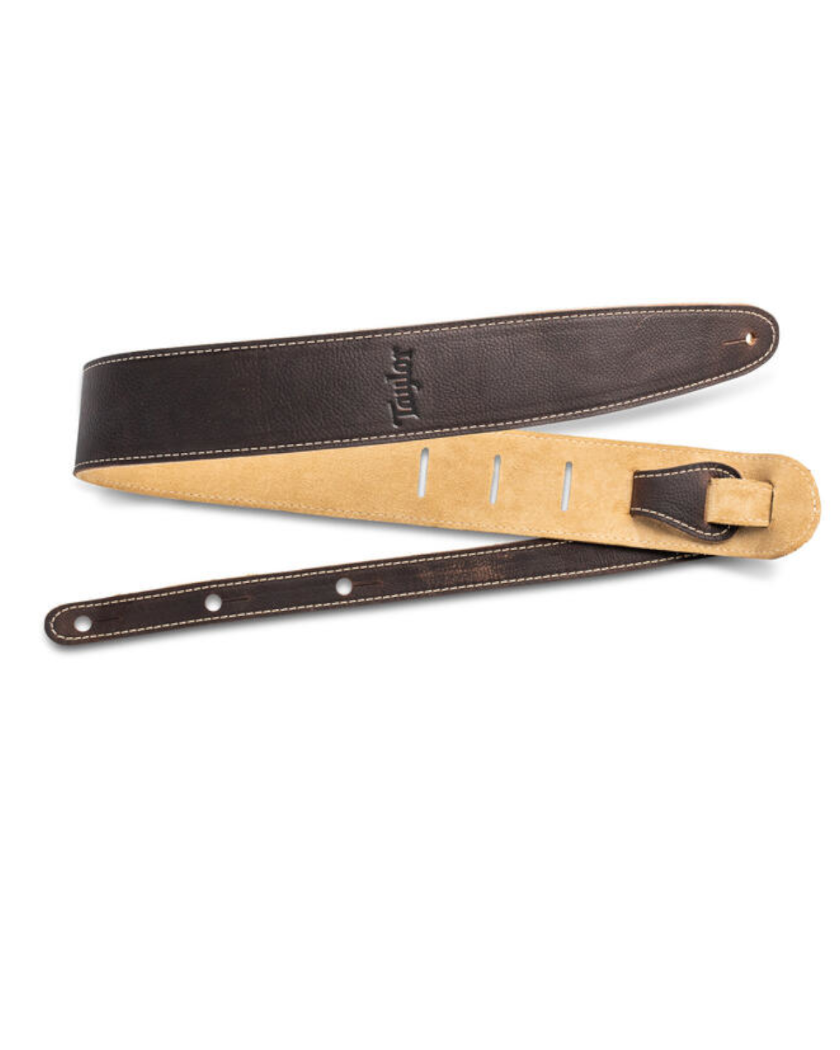 Taylor 2.5&quot; Leather Guitar Strap - Suede Back Chocolate Brown