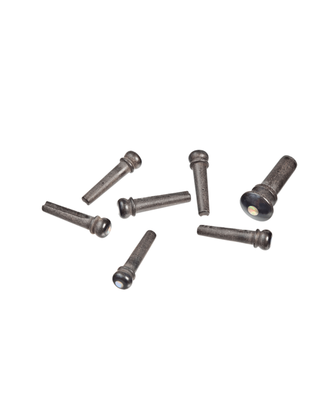 D&#39;Addario WOOD BRIDGE PINS Ebony/Abalone