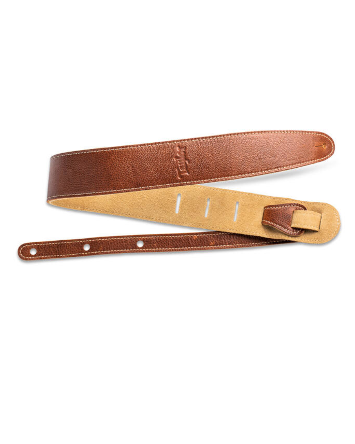 Taylor 2.5&quot; Leather Guitar Strap - Suede Back Medium Brown