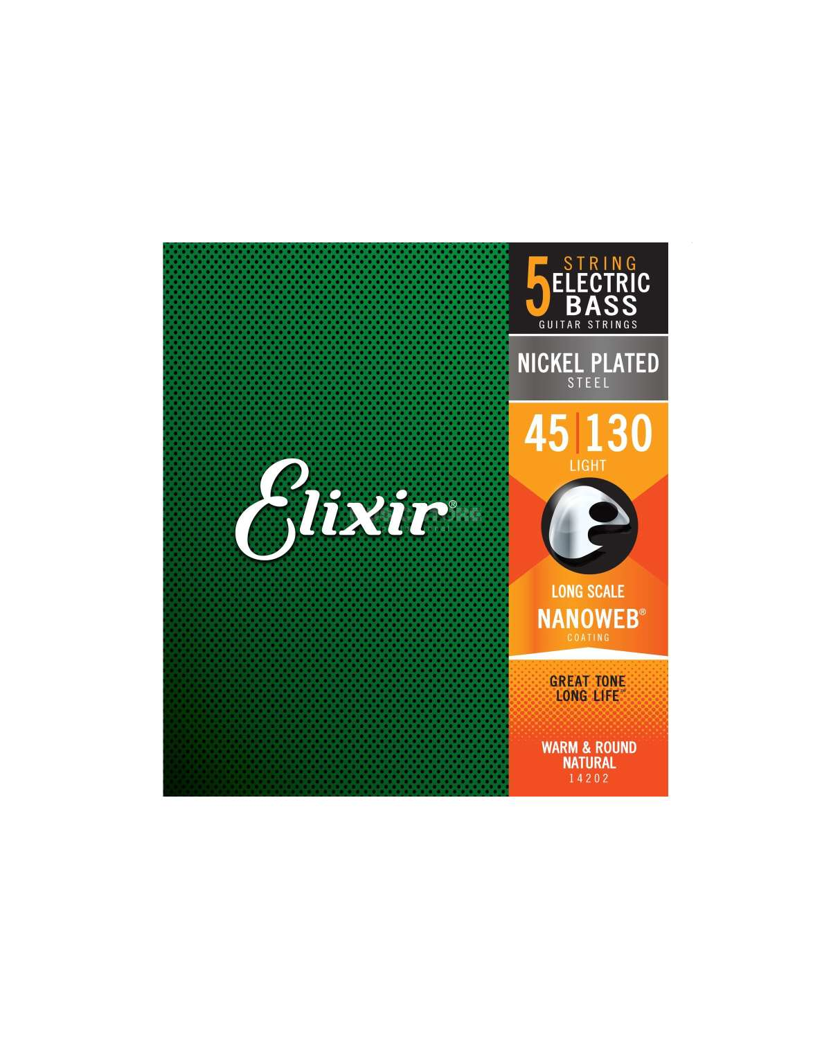 Elixir ELECTRIC BASS NICKEL NANOWEB 45-130 14202  5-String Light, Long Scale