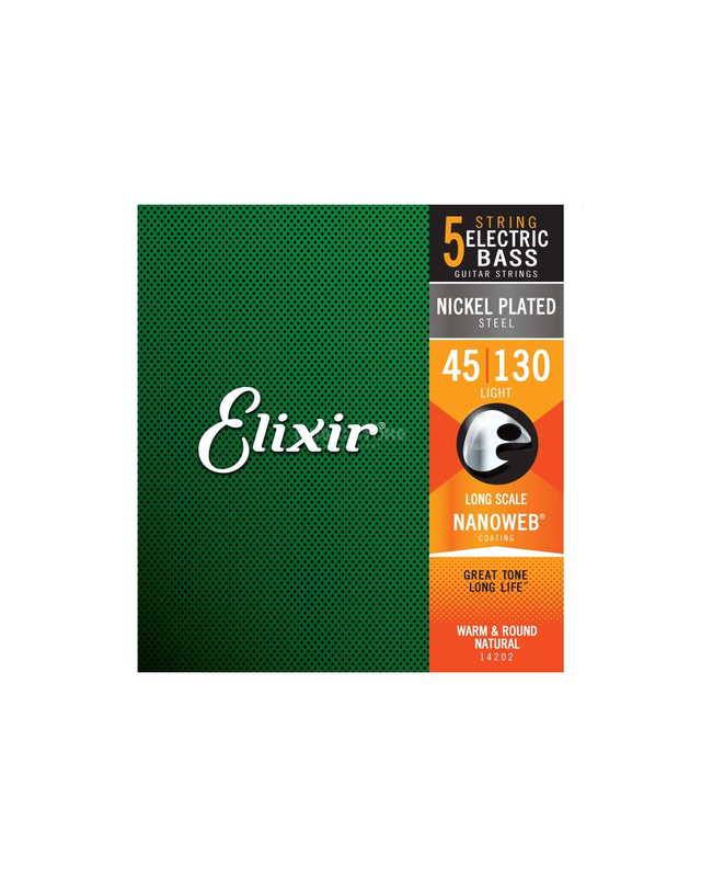 Elixir ELECTRIC BASS NICKEL NANOWEB 45-130 14202  5-String Light, Long Scale