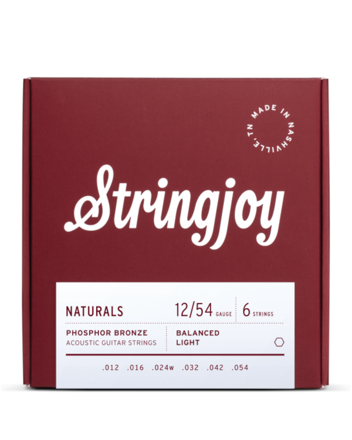 Stringjoy Naturals | Light Gauge (12-54) Phosphor Bronze Acoustic Guitar Strings