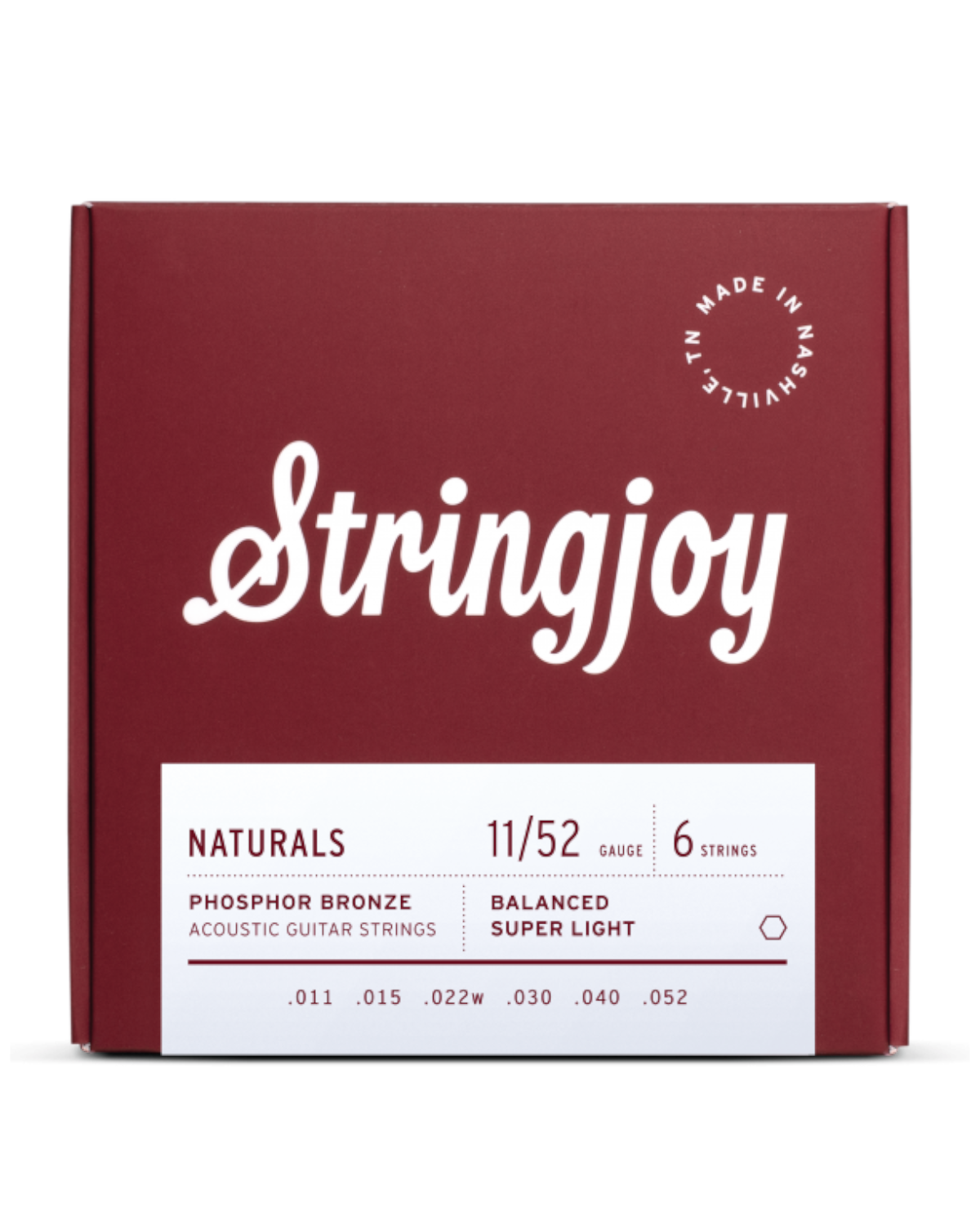 Stringjoy Naturals | Super Light Gauge (11-52) Phosphor Bronze Acoustic Guitar Strings