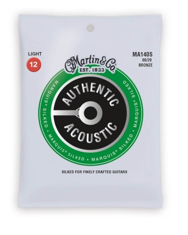 Martin MA140S Marquis 80/20 Bronze Light Authentic Acoustic Silked Guitar Strings