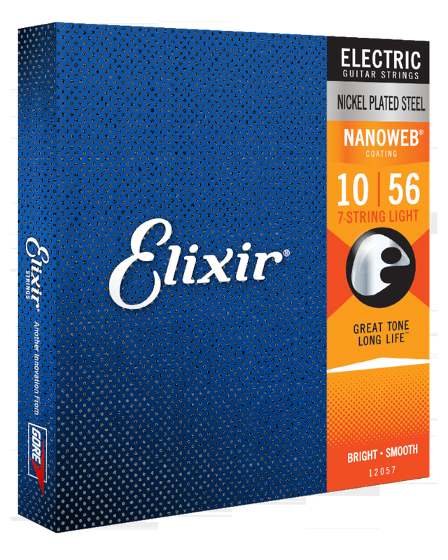 Elixir Electric Strings Nickel Plated Steel with NANOWEB Coating 7-String Light (.010-.056)