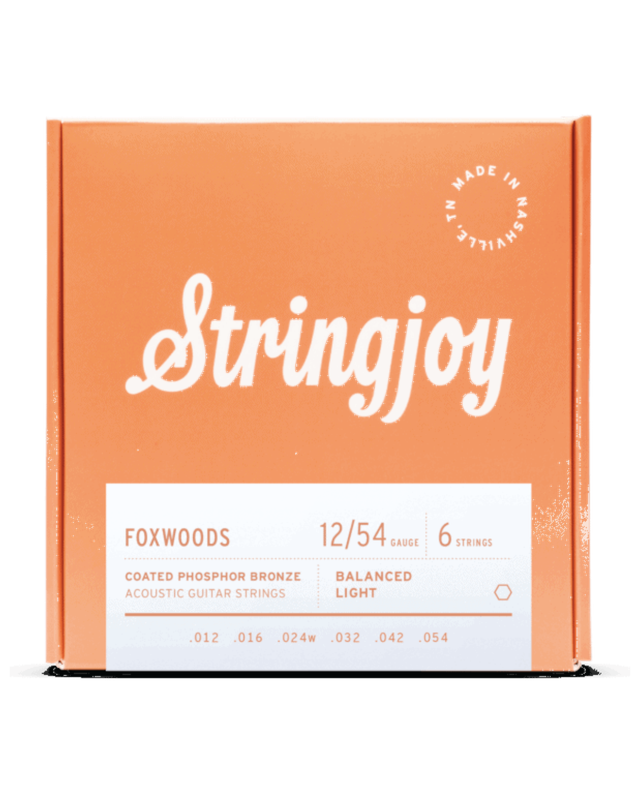 Stringjoy Foxwoods | Light Gauge (12-54) Coated Phosphor Bronze Acoustic Guitar Strings