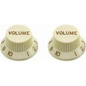 ALLPARTS PK-0154-024 Set of 2 Plastic Volume Knobs for Stratocaster®, Mint Green
