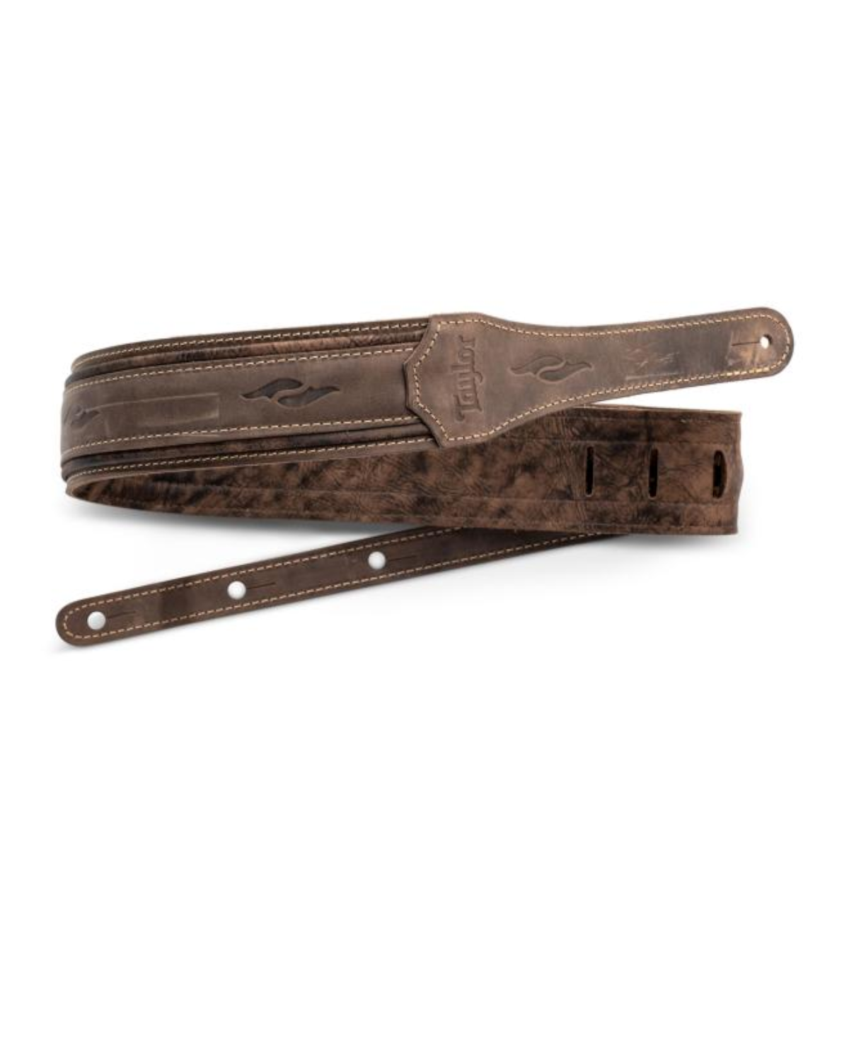 Taylor Element Distressed Leather Guitar Strap - Dark Brown