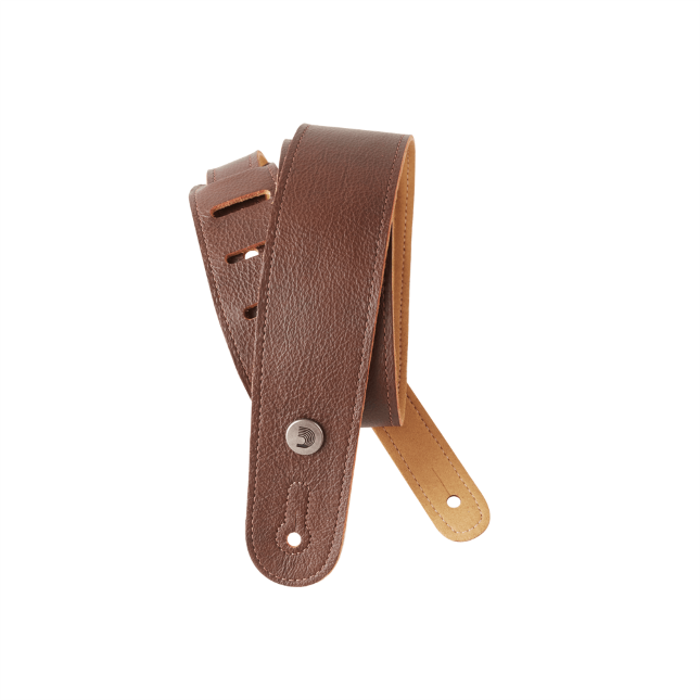 D&#39;Addario Slim Garment Leather Guitar Strap, Brown