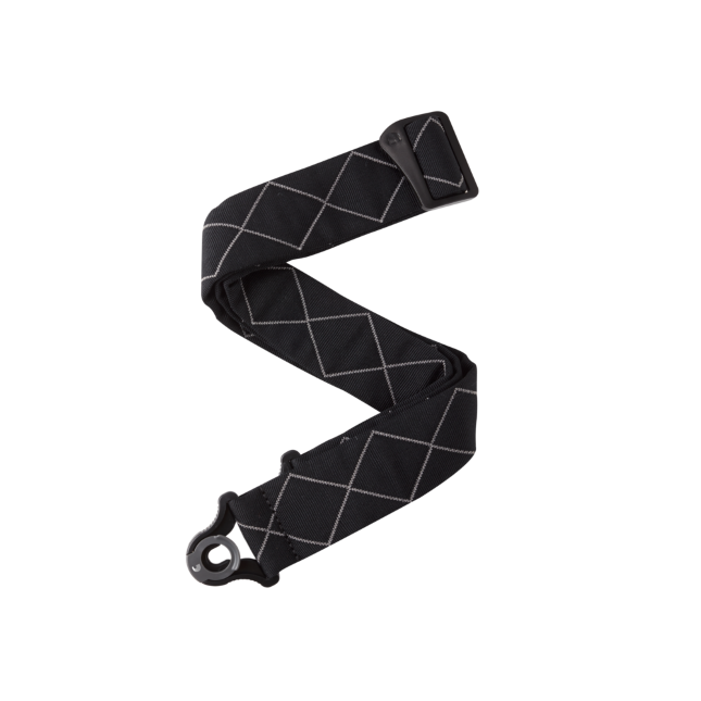 D&#39;Addario Auto Lock Guitar Strap, Black Padded Diamonds