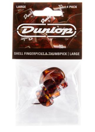 Dunlop Shell 3 FINGERPICKS / 1 THUMBPICK SET LARGE