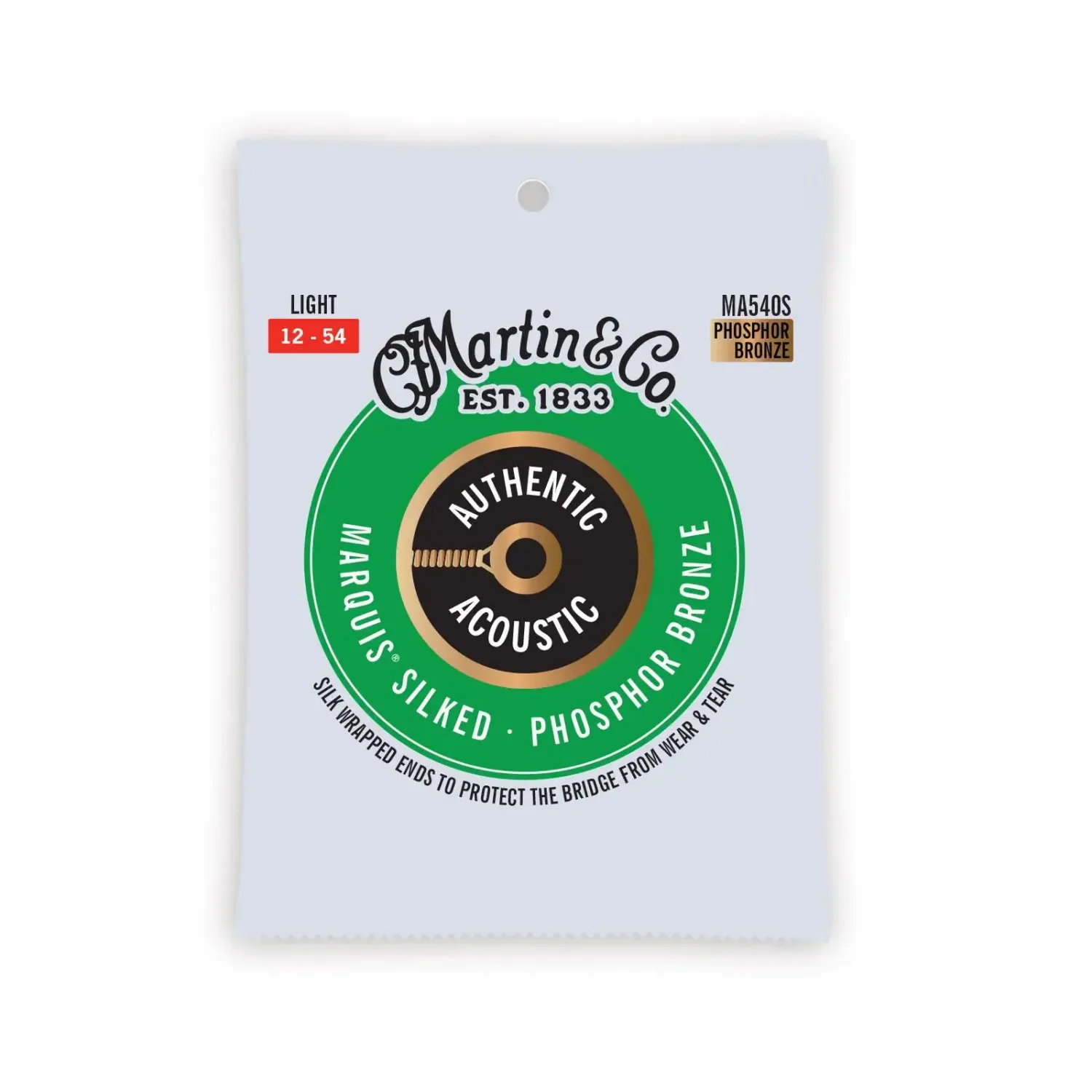 Martin Authentic Acoustic Marquis® Silked Guitar Strings Phosphor Bronze MA540S 12-54
